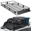 Naipo Roof Rack Cargo Basket,500 lb,64"x39"x6"Extendable Roof Luggage Holder Rack with 4 U-Bolts for SUV/RV,Camping