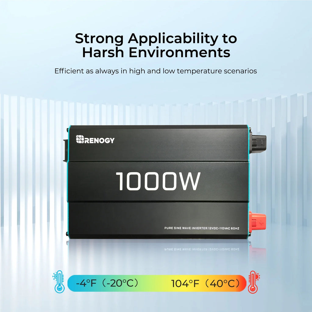 Renogy 2000W Pure Sine Wave Inverter, Power Inverter DC 12V to AC 120V, Built-in 5V/2.1A USB / Hardwire Port, Remote Controller