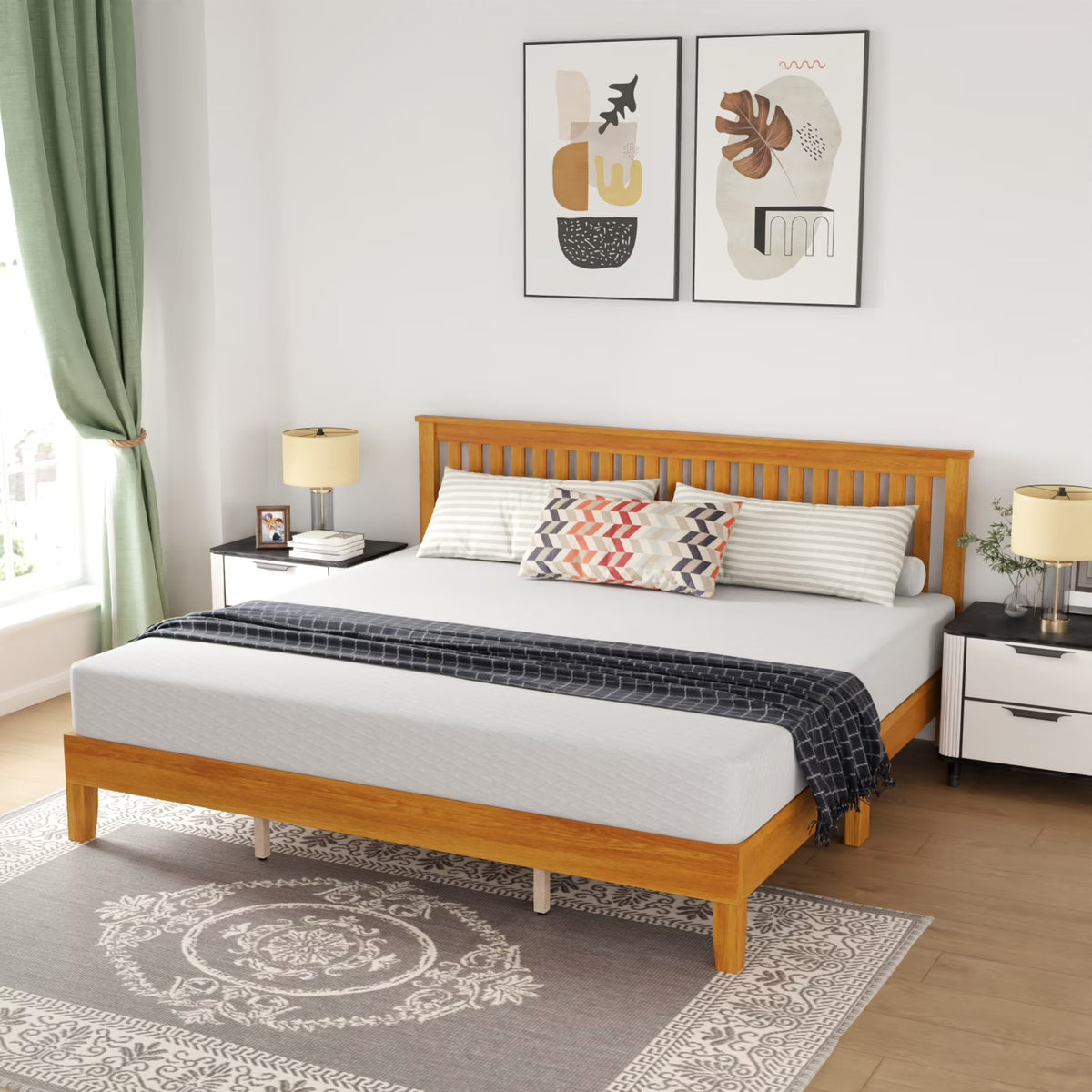 YRLLENSDAN Adult 37 Inches Bed Frames with Headboard, Twin
