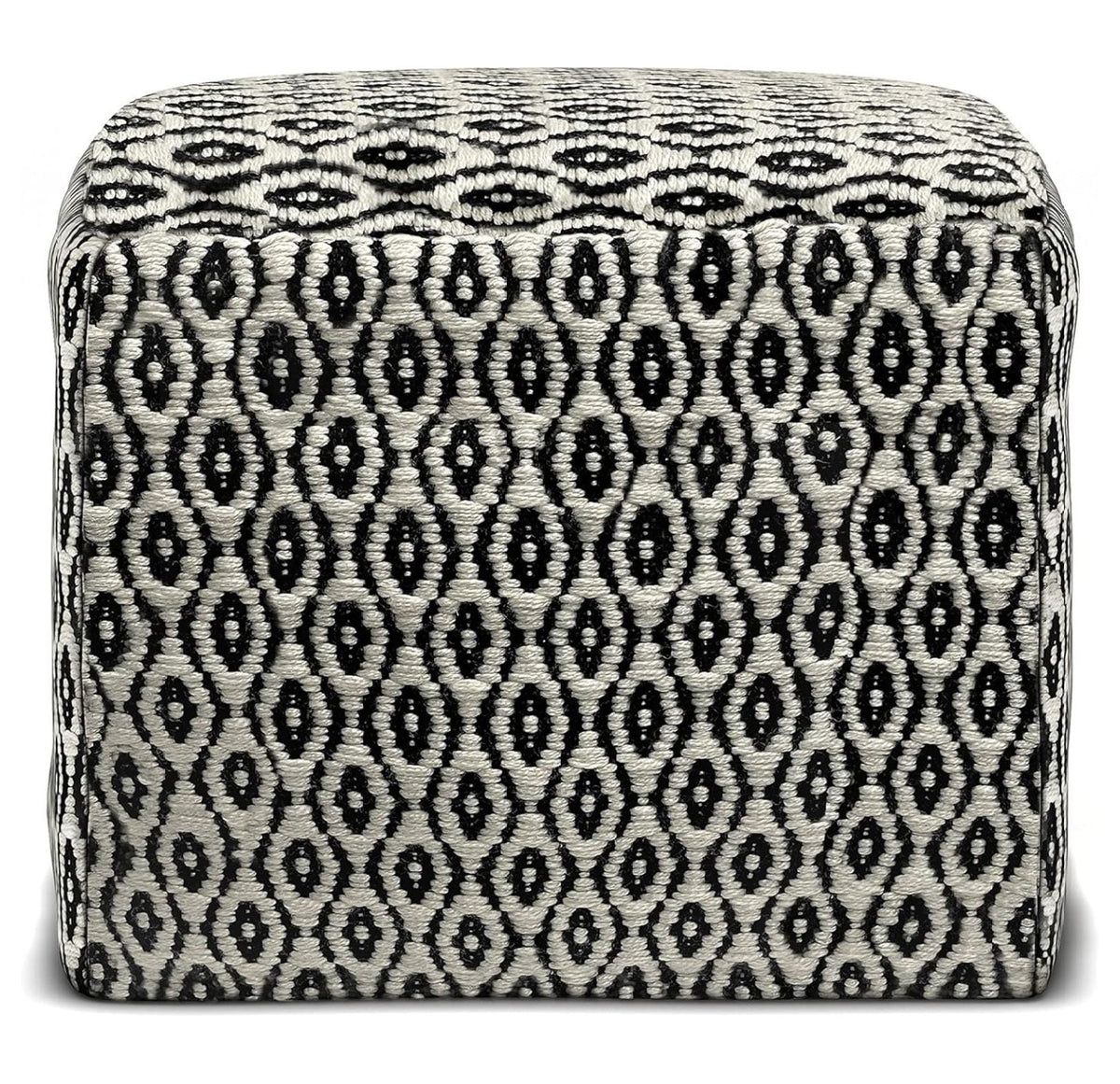 Exlonjet Margo 20 Inch Boho Round Pouf in Multi Color Braided Jute, For the Living Room, Bedroom and