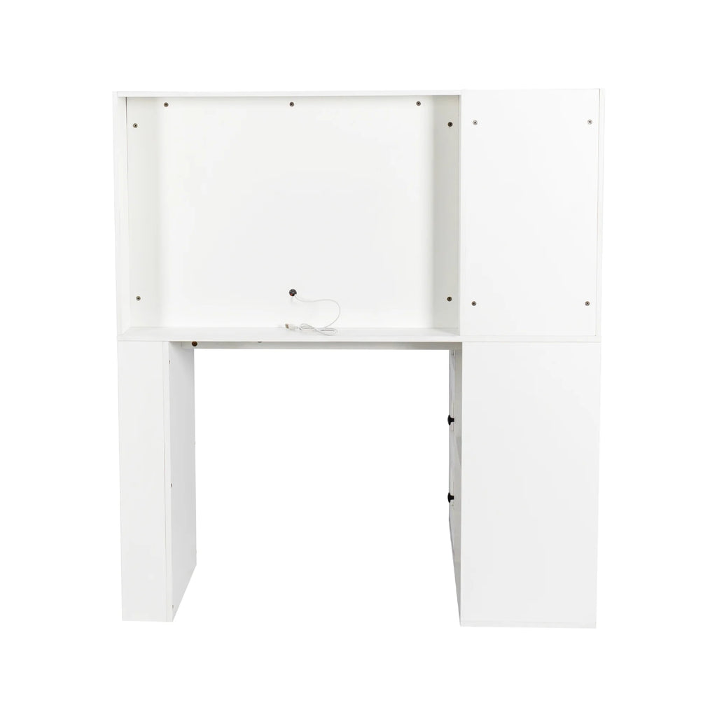 Makeup Vanity Desk With Mirror And Lights, Charging Station, Make Up Vanity With Storage And 3 Large Drawers, 3 Color Modes Available For Bedroom Living Room