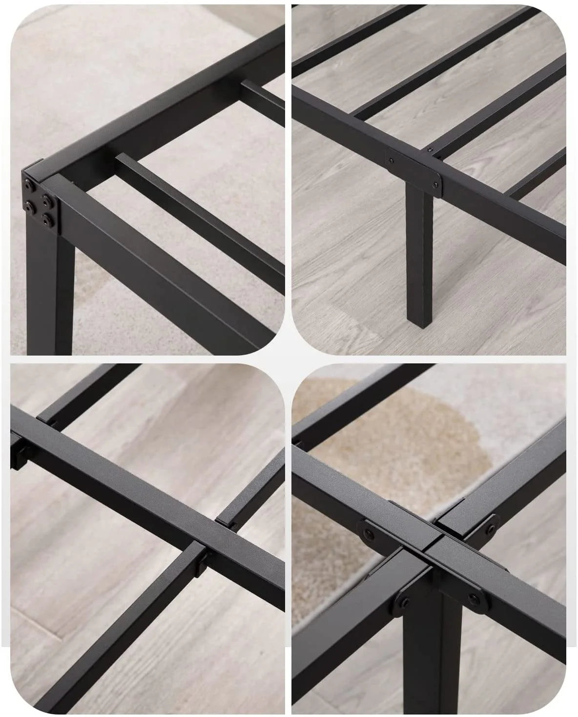 Tatago 16 inch Heavy Duty Full Bed Frame with Storage, 3500 lbs Max Weight Capacity Metal Platform, No Box Spring Needed