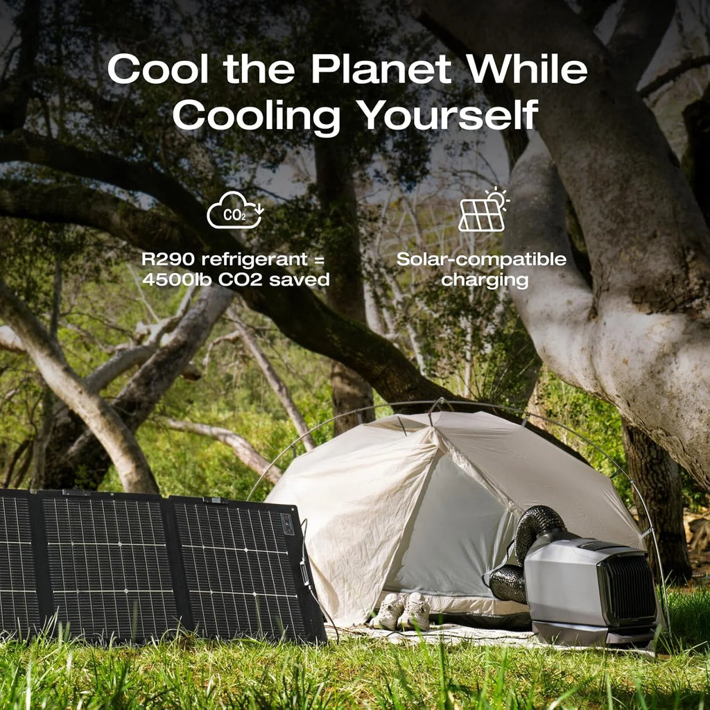 EF EcoFlow WAVE 3 Portable Air Conditioner, 1800W/6100 BTU Cooling and 2000W/6800 BTU Heating, 1000W Fast Charging in 75 mins, 8H Wireless Running, APP Control, for Camping, Vanlife, RVs