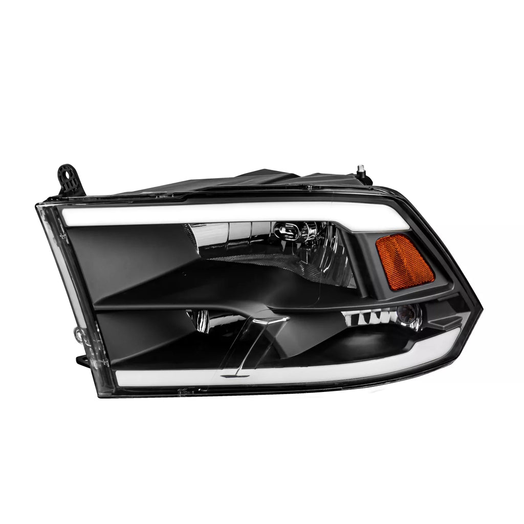 MOSTPLUS Pair LED DRL Chrome Headlight for 2009-2018 Dodge Ram 1500 2500 3500 Halogen