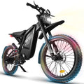 OUXI GT2000 Electric Dirt Bike for Adults, 3000W Peak Electric Motorcycle, 37MPH Electric Bike, 48V 30Ah Battery, 85+Miles Mountain Bike, 24" Fat Tire Ebike, Hydraulic Brakes, Full Suspension, UL2849