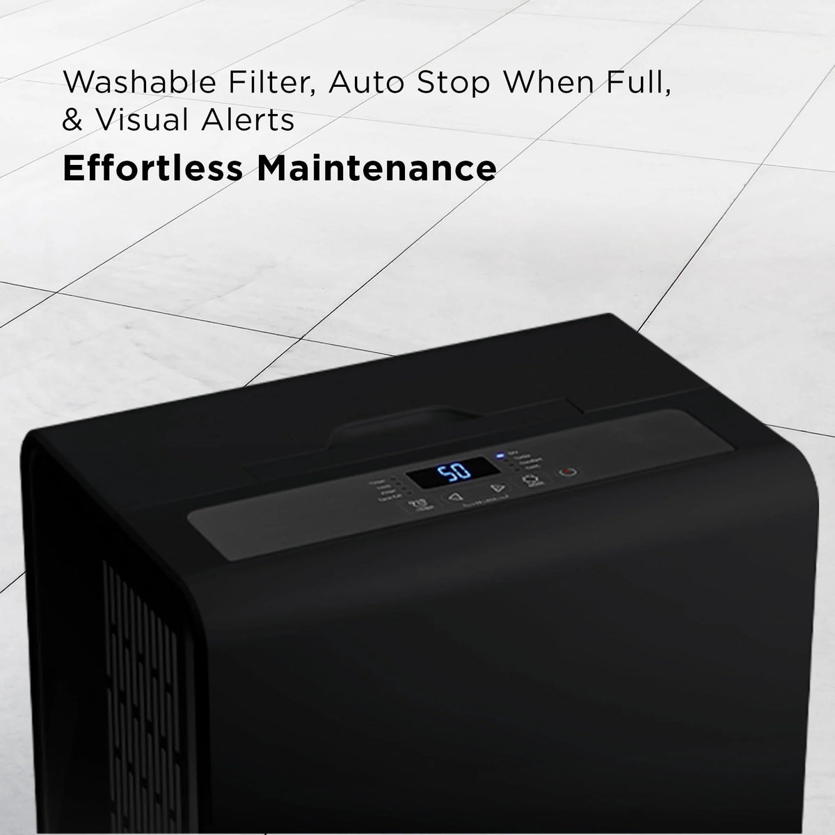 TCL 50 Pint Smart Dehumidifier with Pump, Black, W50D9P2-B