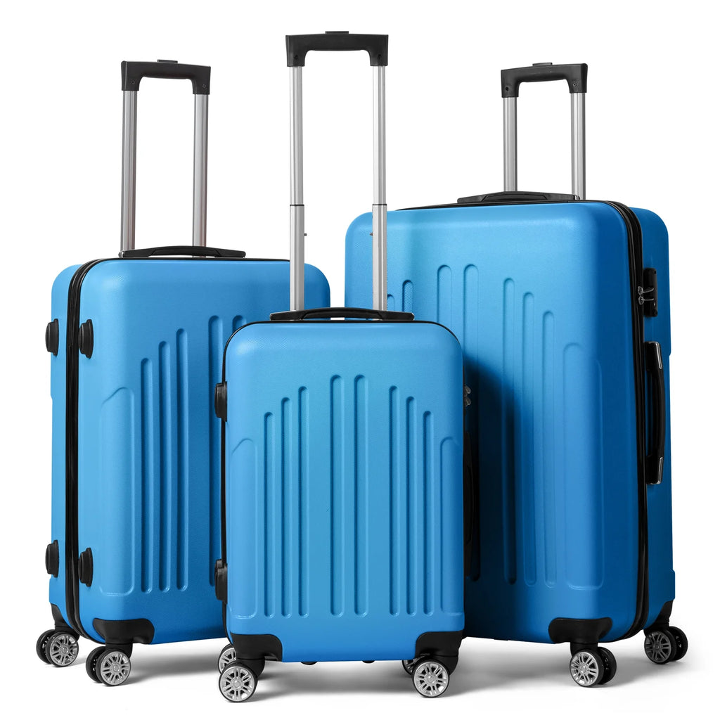 Zimtown 3 Piece Nested Spinner Suitcase Luggage Set With TSA Lock Royal Blue