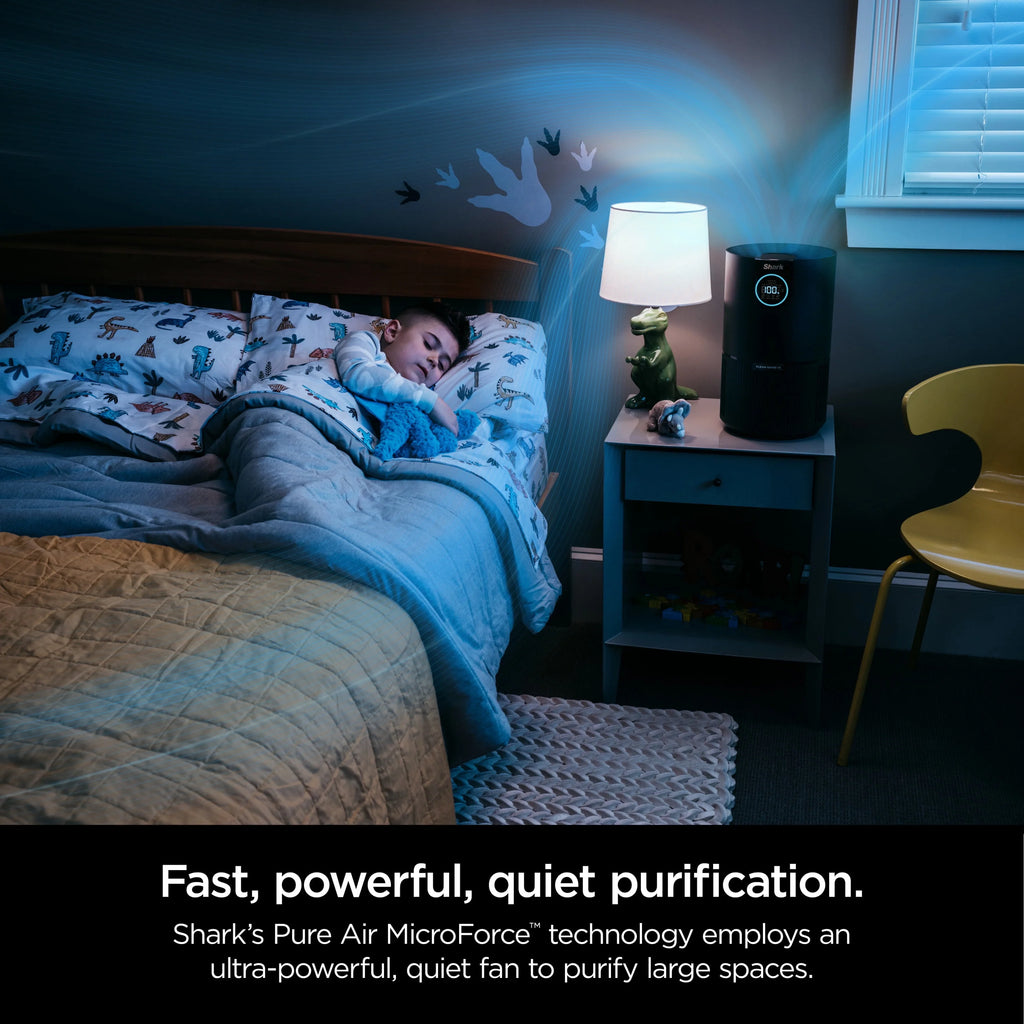 Shark Air Purifier with Nanoseal HEPA, Cleansense IQ, Odor Lock, Cleans up to 500 Sq. ft, Charcoal Grey, HP100