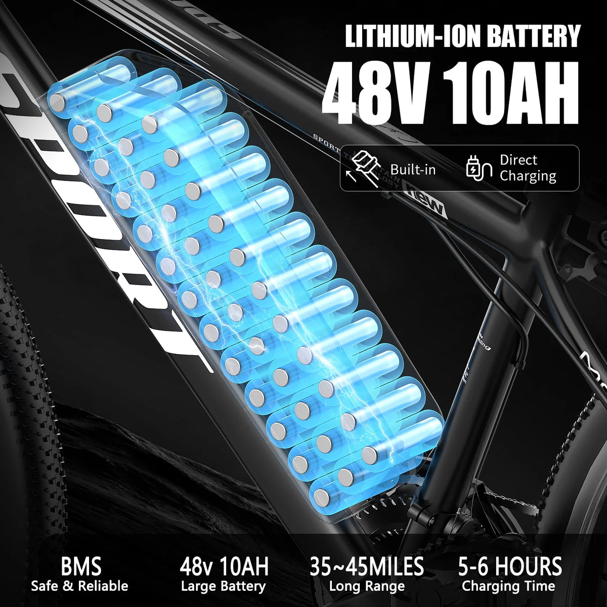 G26Electric Bike for Adults, 26" Electric Mountain Bike with 500W Peak Brushless Motor, Max 45Miles 25MPH Electric Bicycles,Removable Battery.