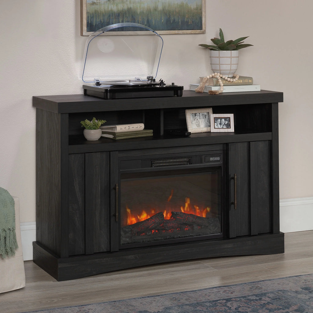 Sauder Entertainment/Fireplace TV Stand for TV's up to 50", Black Finish