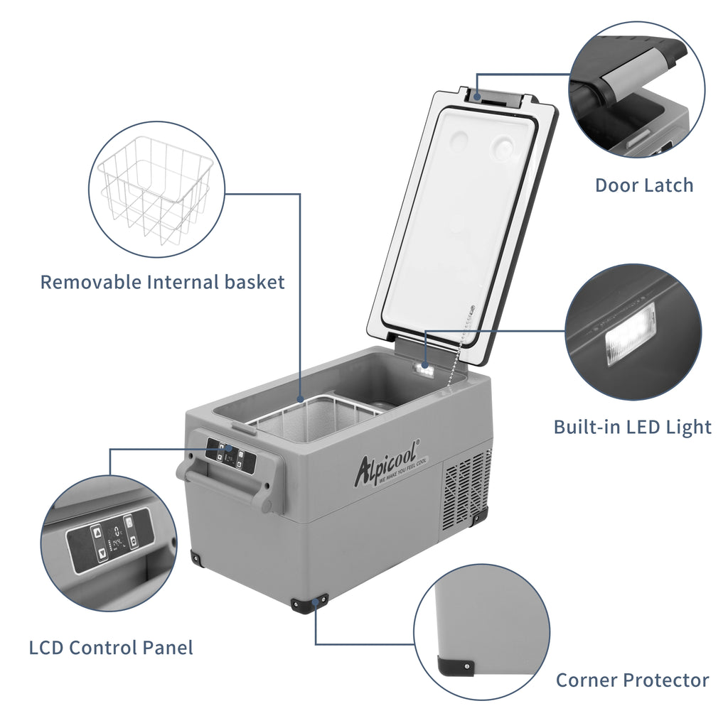 Alpicool CF55 Portable Refrigerator 12 Volt Car Freezer 58 Quart(55 Liter) Vehicle, Car, Truck, RV, Boat, Mini fridge freezer for Driving, Travel, Fishing, Outdoor -4��F to 68��F