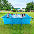 10FT Large Swimming Pool Framed Rectangle Above Ground Durable Easy to Assemble for Endless Water Play