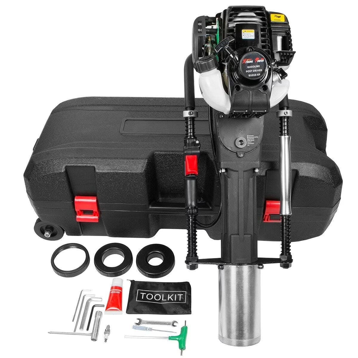 XtremepowerUS 52CC Gas Powered T-Post Driver, 1900W Heavy Duty Fence Post Driver, 2 Heads