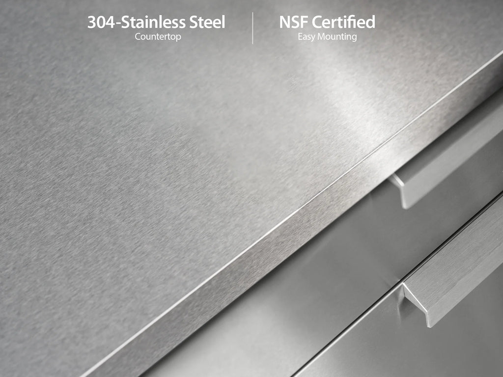 NewAge Products Outdoor Kitchen 4 Piece Cabinet Set in Stainless Steel with Countertop and Covers