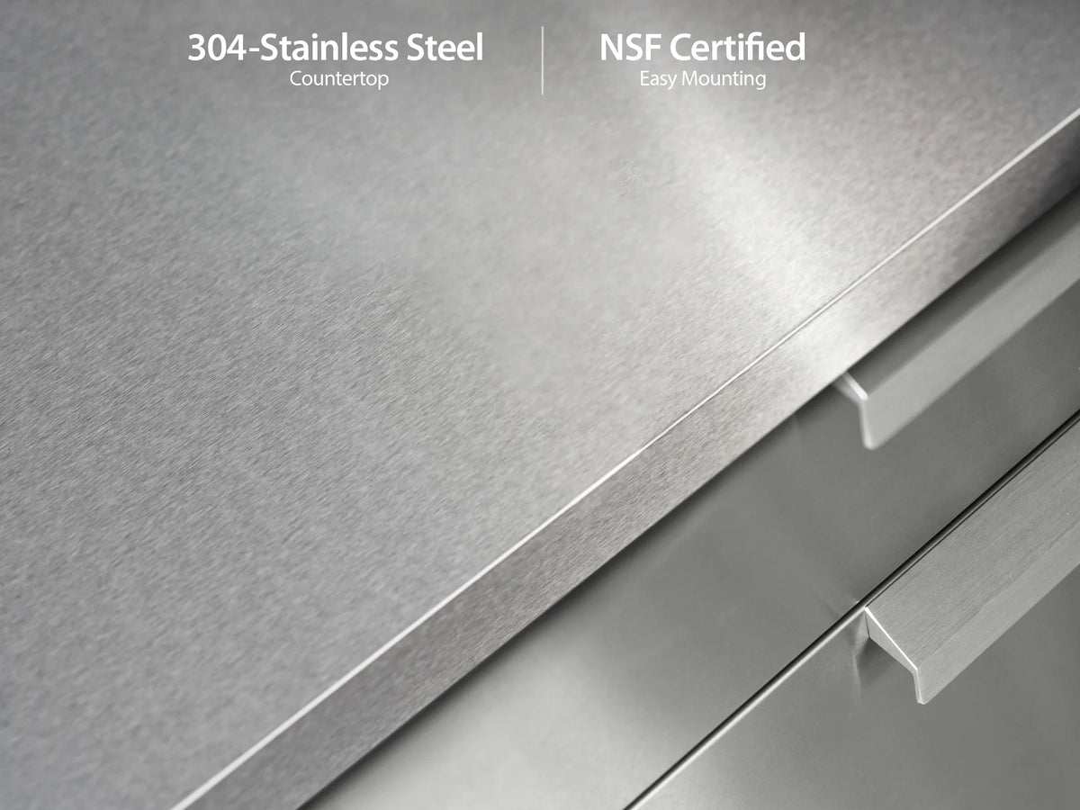 NewAge Products Outdoor Kitchen 4 Piece Cabinet Set in Stainless Steel with Countertop and Covers