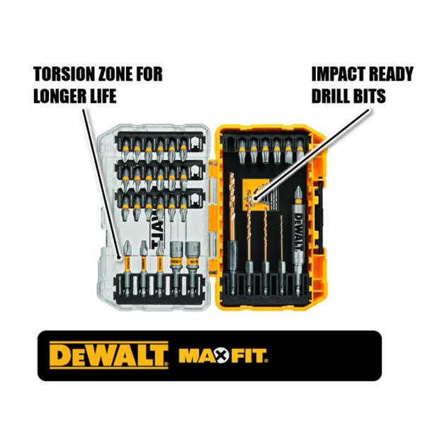 20V MAX Cordless 10 Tool Combo Kit, MAXFIT Screwdriving Set (35 Piece), (2) 20V 2.0Ah Batteries, Charger, and Bag