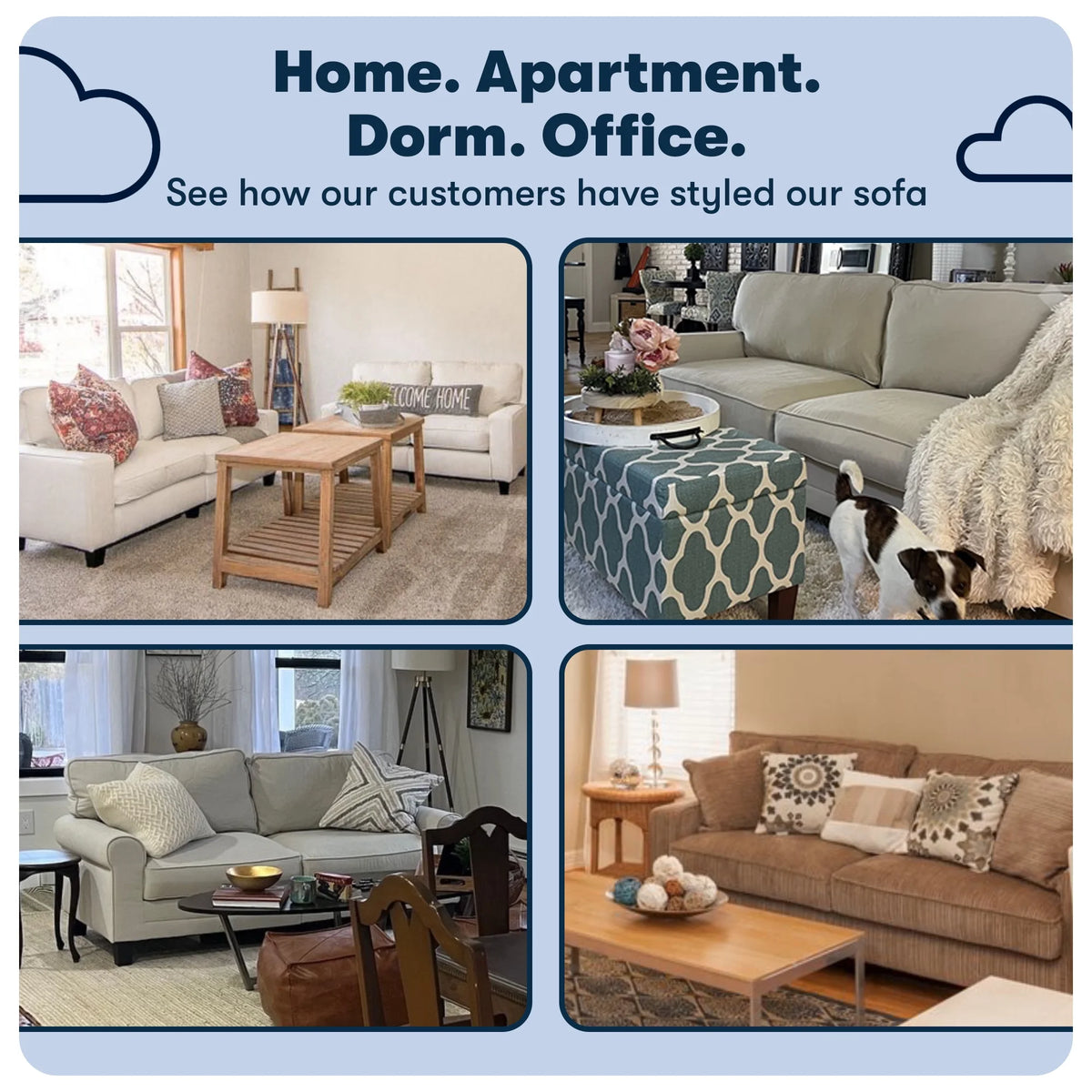 Serta Copenhagen 73" Rolled Arm Sofa with Removable Covers Light Gray