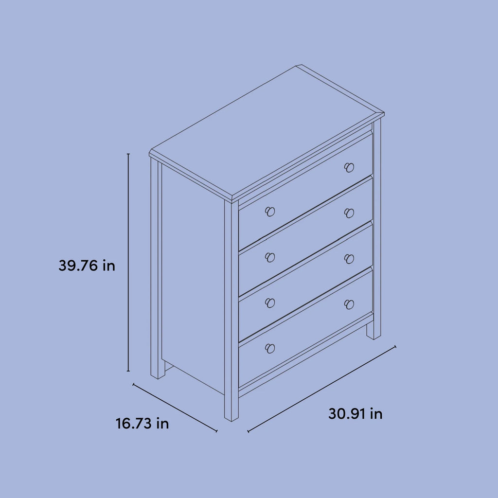 Storkcraft Alpine 4 Drawer Nursery Dresser, White