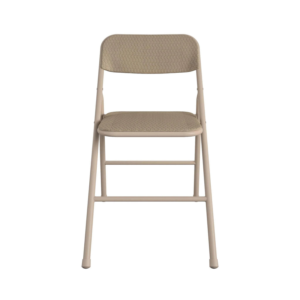 COSCO 5-Piece Folding Dining Set with Card Table and 4 Fabric Padded Chairs, Tan