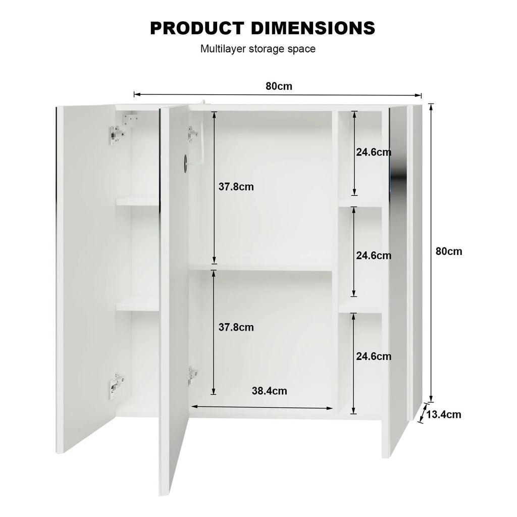 LED Lighted Medicine Cabinet With Mirror Large 3 Doors Medicine Cabinet Bathroom