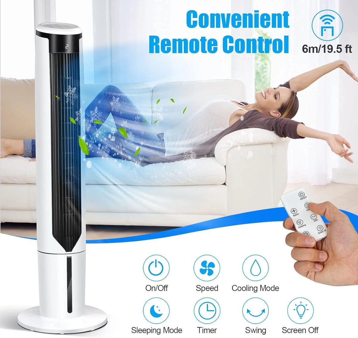 Giantex Evaporative Air Cooler, Floor Standing Portable Air Cooler Fan, Quiet Cooling for Bedroom/Living Room/Office