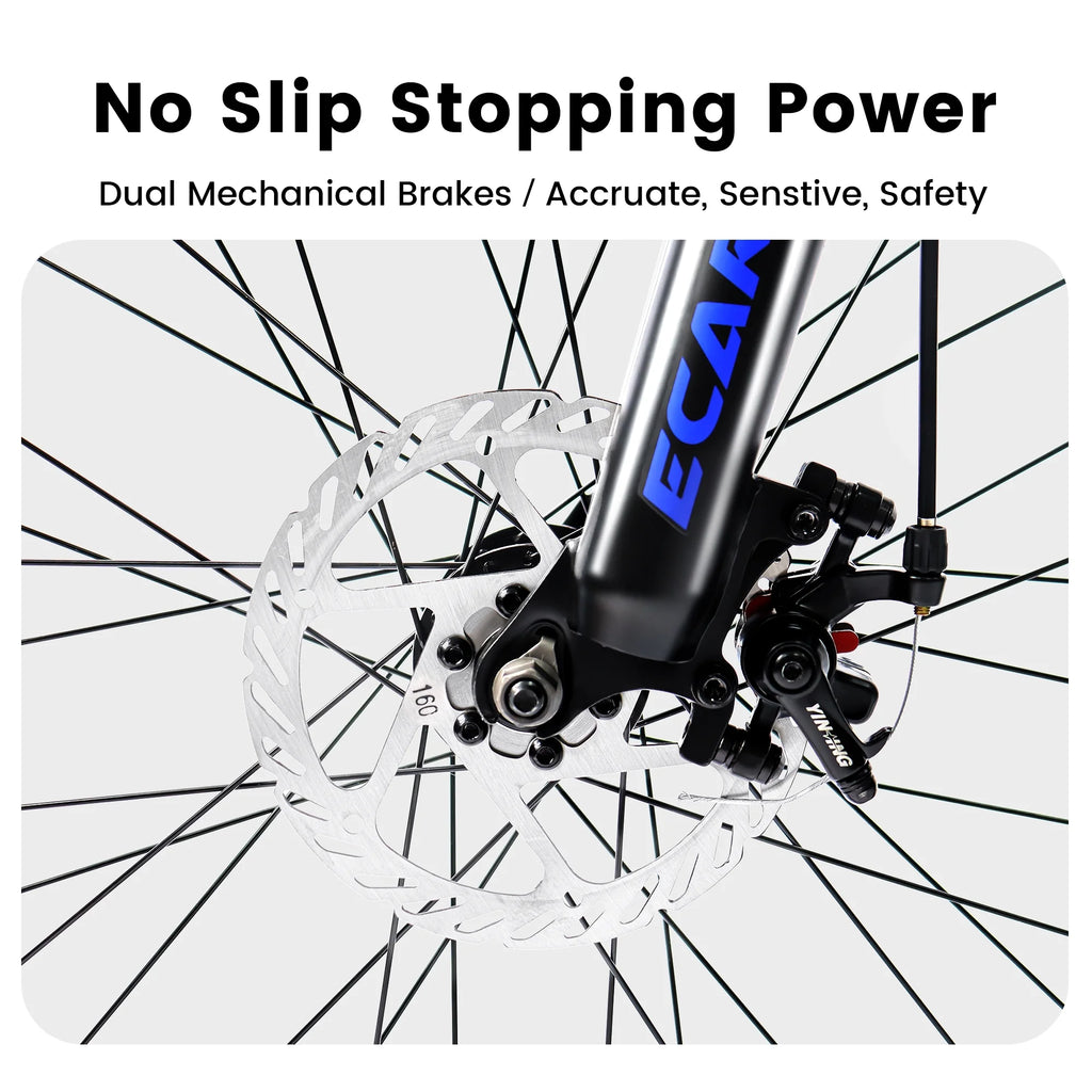 A2660 26 Inch Mountain Bike, 21-Speed Disc Brakes, Durable Frame, Front, Rear Dual-Shock Absorption, Unisex for Commuting, Travel, School, Mountain and City Road Cycling
