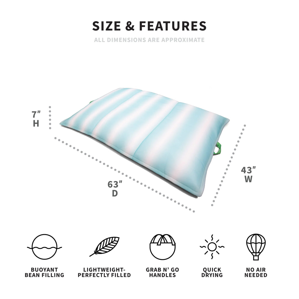 Big Joe Lagoon Lounger No Inflation Needed Pool Float, Americana Nautical Stripe Double Sided Mesh, Quick Draining Fabric, 5 feet Giant