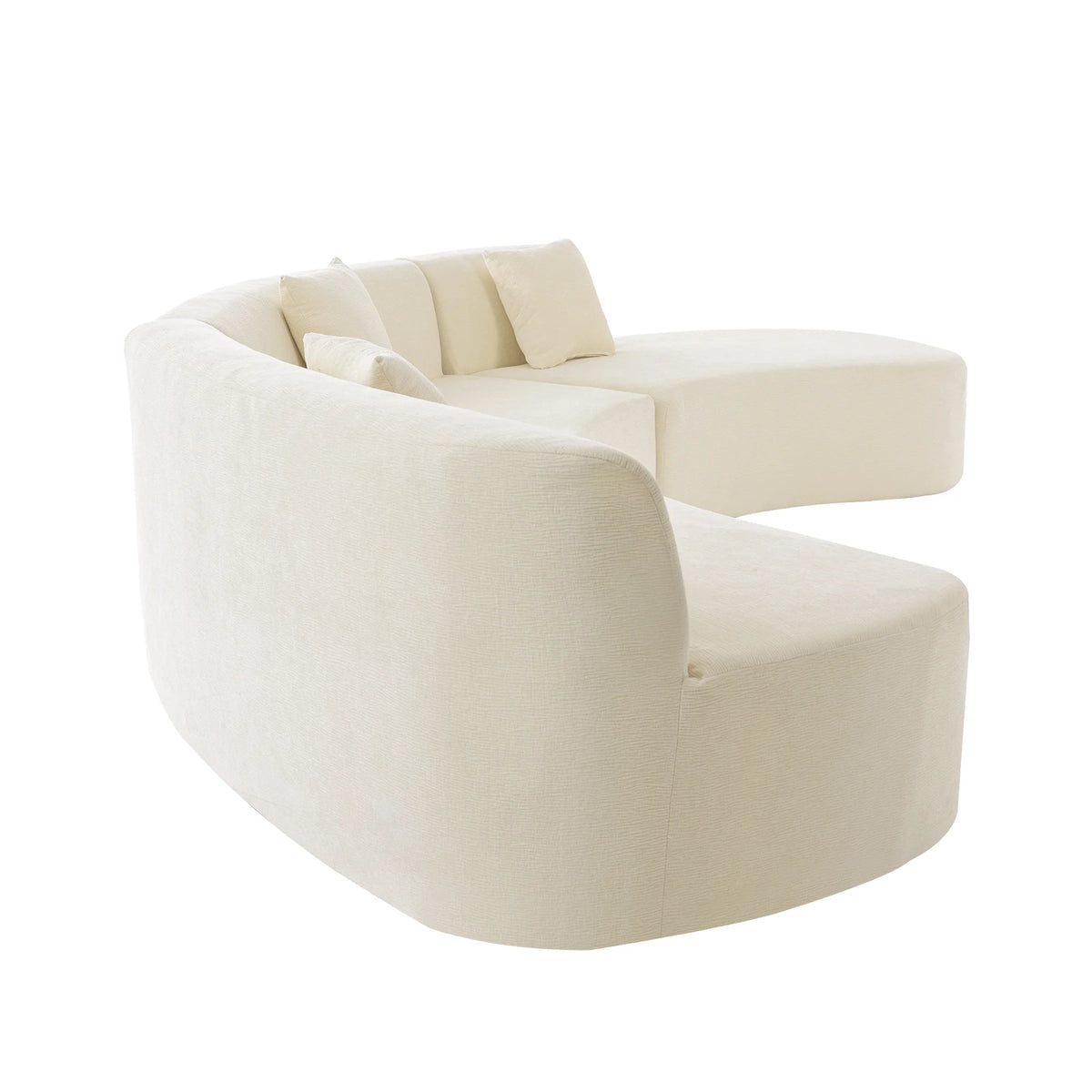 Harper & Bright Designs Modern Curved Floor Sofa Set, Modular Sectional Sponge Couch for Living Room, 2 PC Free Combination No Assembly Foam-Filled Sofa, Beige