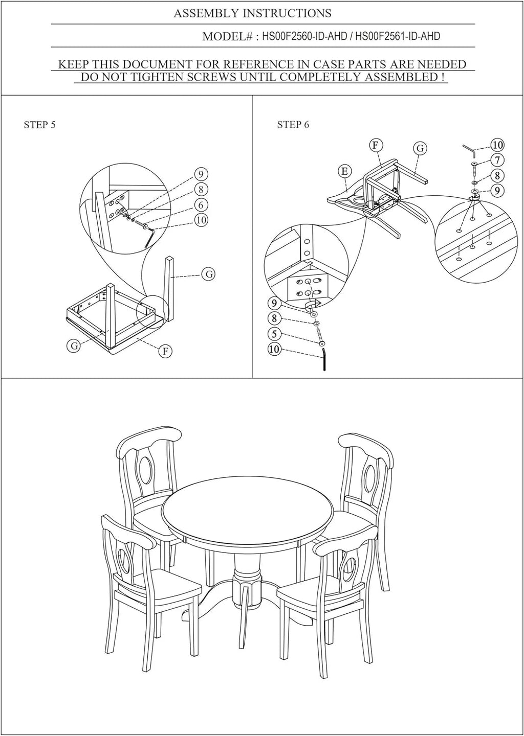 Sumdeal 5-Piece Farmhouse Dining Table Set, Wood Round Extendable Dining Table and 4 Upholstered Dining Chairs (Espresso-1Table 4 Chairs)