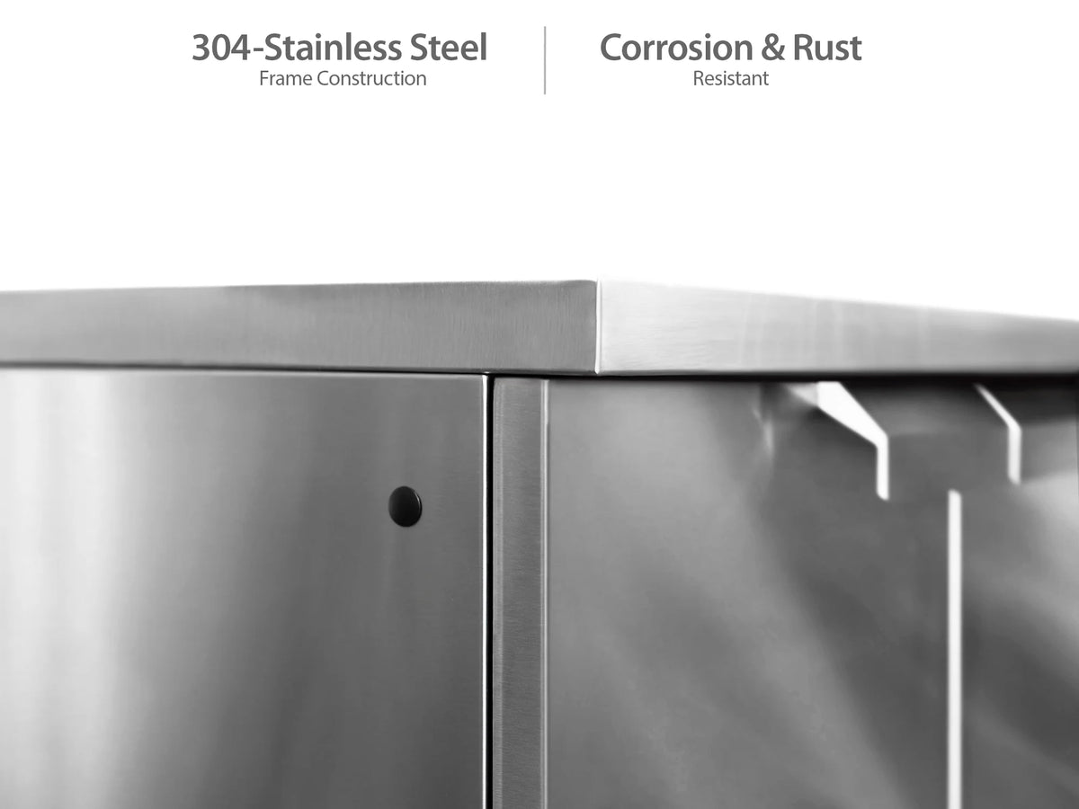 NewAge Products Outdoor Kitchen 4 Piece Cabinet Set in Stainless Steel with Countertop and Covers