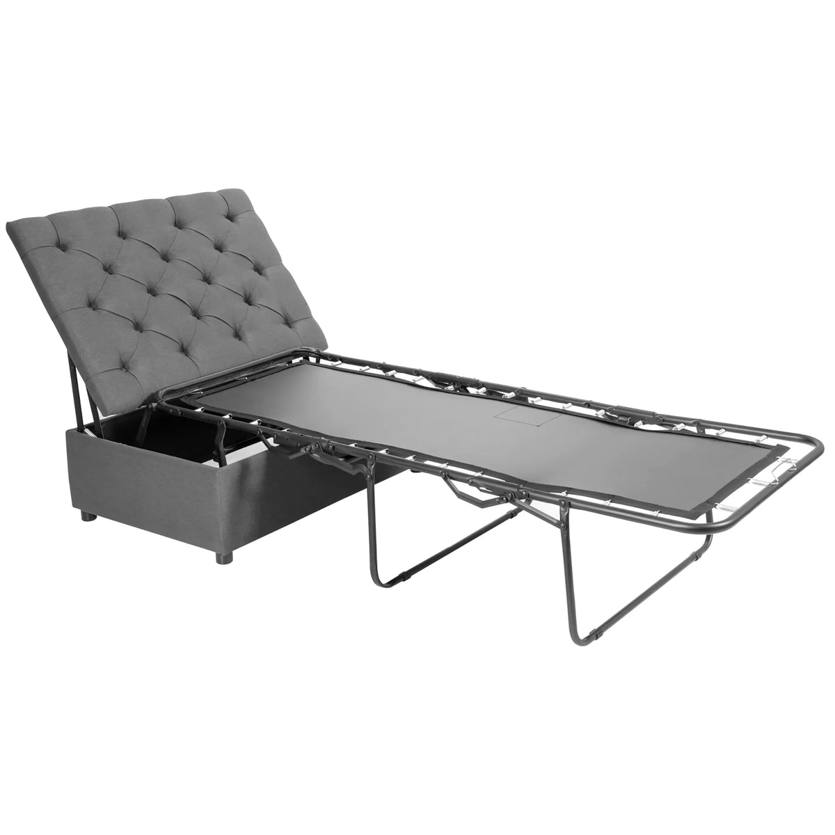 Costway Modern Solid Wood Folding Beds with Ottoman, Grey