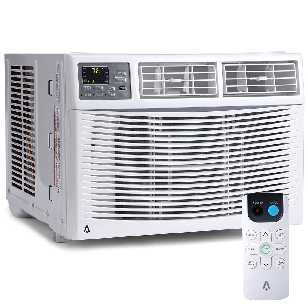 Air Conditioner, 8000 BTU Turbo Fast Cooling AC Unit Remote/App Control, Flexible Window Opening(T Design Install Kit), 24H Timer, Washable Filter,White