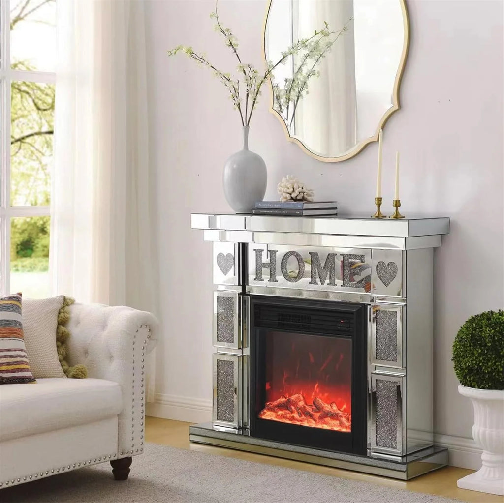 IKIFLY 47.24L x 41.33 H Mirrored Electric Fireplace