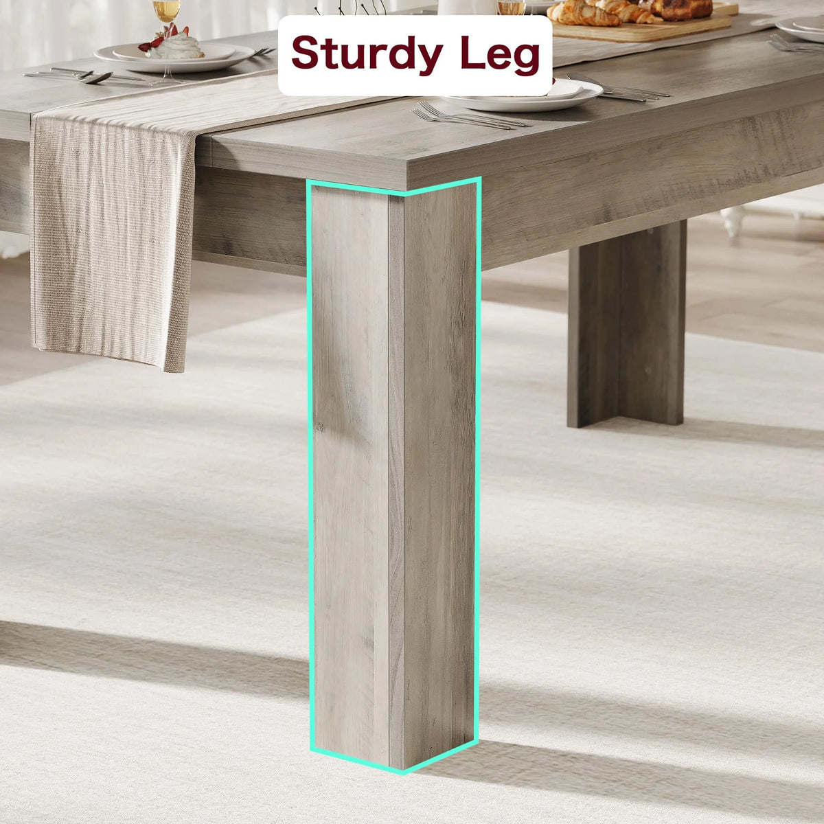 Dining Table for 4-6,63-inch Dining Tables for 4,Farmhouse Kitchen Table with Large Tabletop,Rectangular Dining Room Table,Kitchen Dining Table Dinner Table for Kitchen,Living Room��Only table��