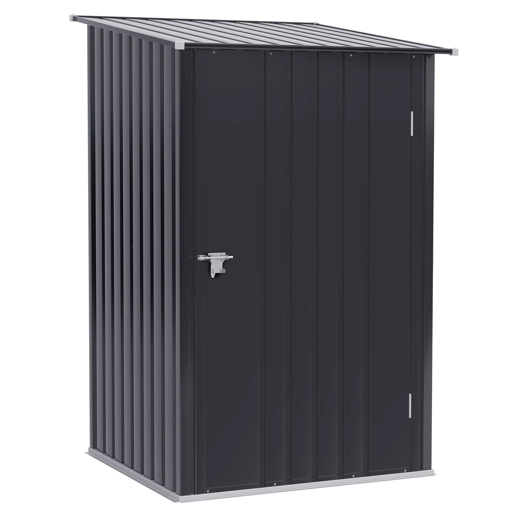 Outsunny 4.6' x 9' Metal Outdoor Storage Shed, Garden Utility Tool House with Double Lockable Doors for Backyard, Patio, Lawn, Garage, White