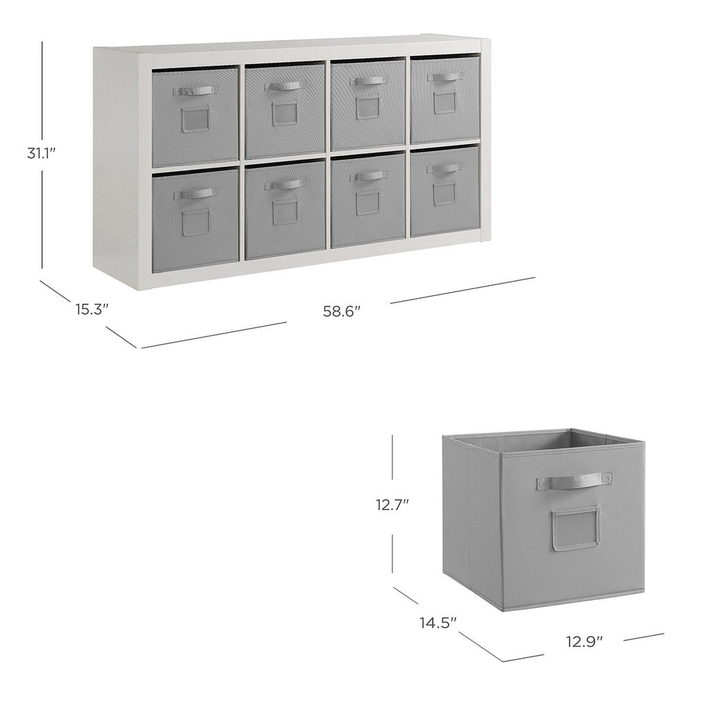 Onin Room Divider with 8 Storage Bins