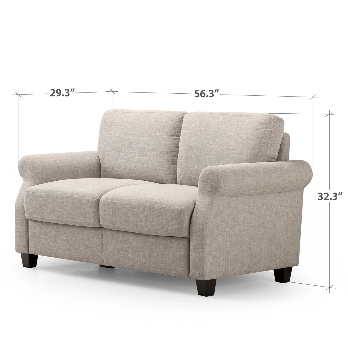 Zinus Josh 2-Seater Loveseat, Beige
