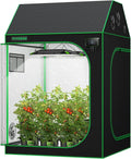 VIVOSUN R446 4x4 Grow Tent, 48"x48"x72" Roof Cube Tent with Observation Window and Floor Tray for Hydroponics Indoor Plant for VS4000/VSF4300