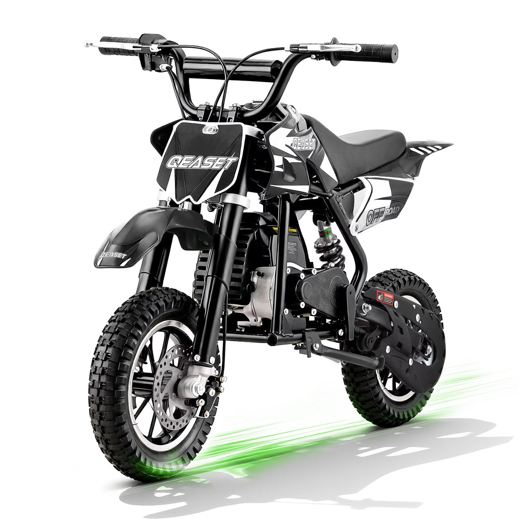 QEASET 49CC Dirt Bike, Gas Powered Mini Bike, Red