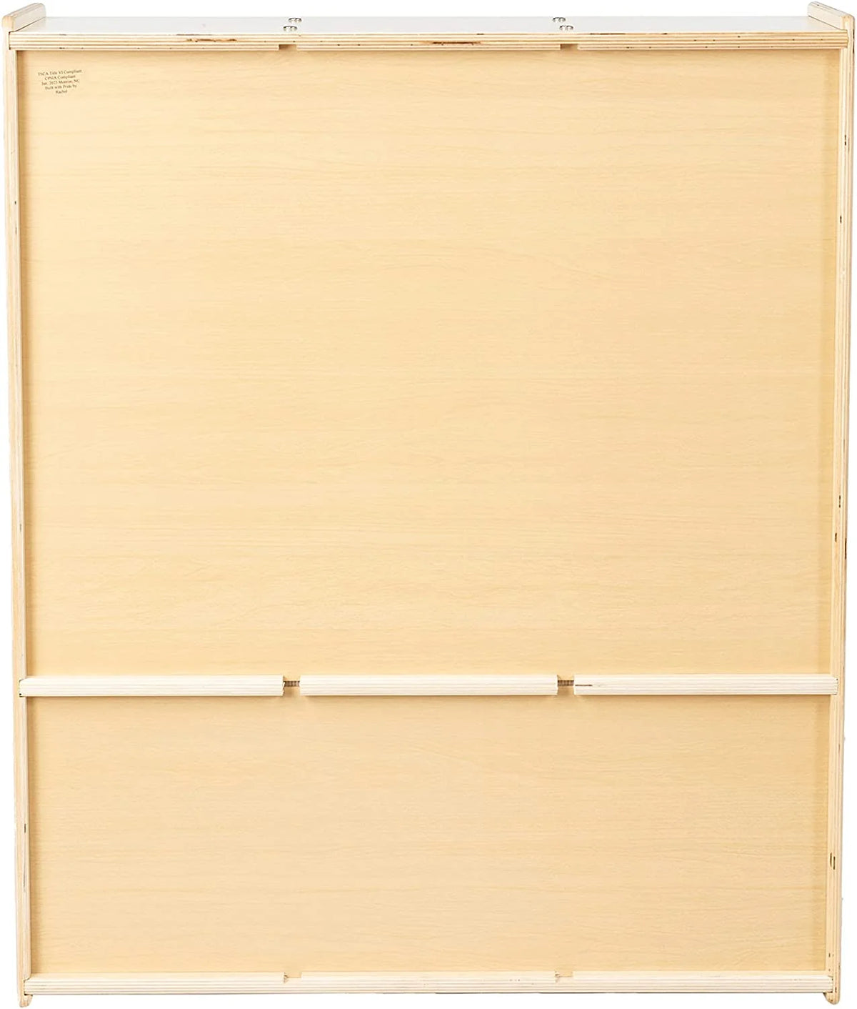 RRI Goods 3-Section Classroom Coat Locker Wooden Cubby Rack Backpack Hanger
