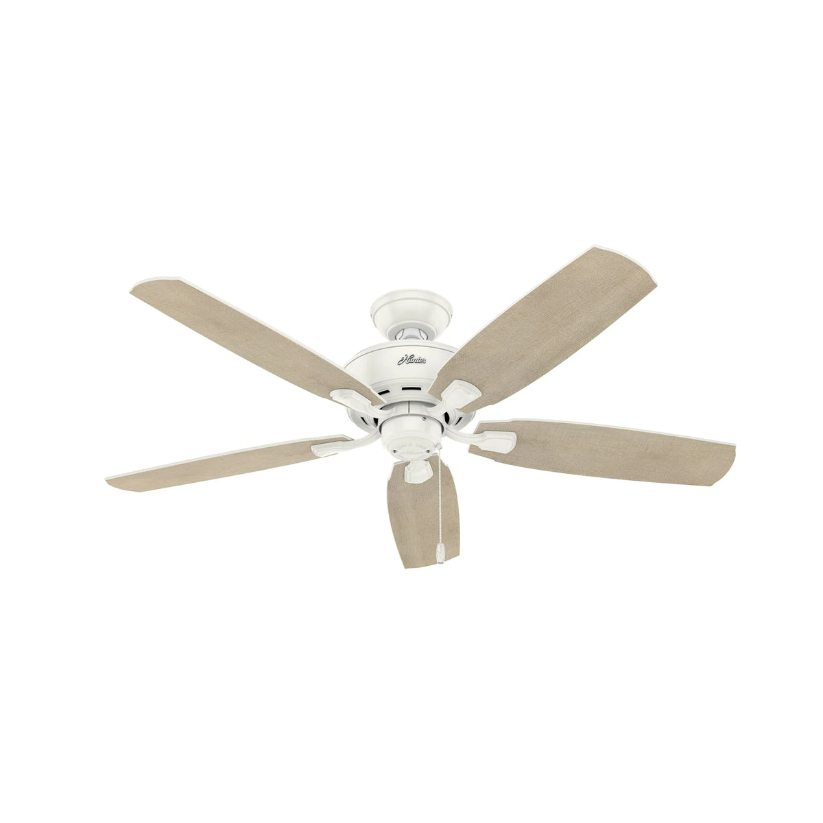 Hunter - Amberlin Indoor Ceiling Fan With Light, 52-inch, Brushed Nickel, Casual-style, 3-speed WhisperWind Motor, 53216, for Living Rooms, Bedrooms
