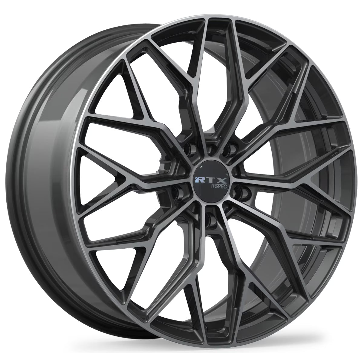 RTX RS02 20x8.5 5x114.3 ET38 CB67.1 Gloss Black Machined Wheel