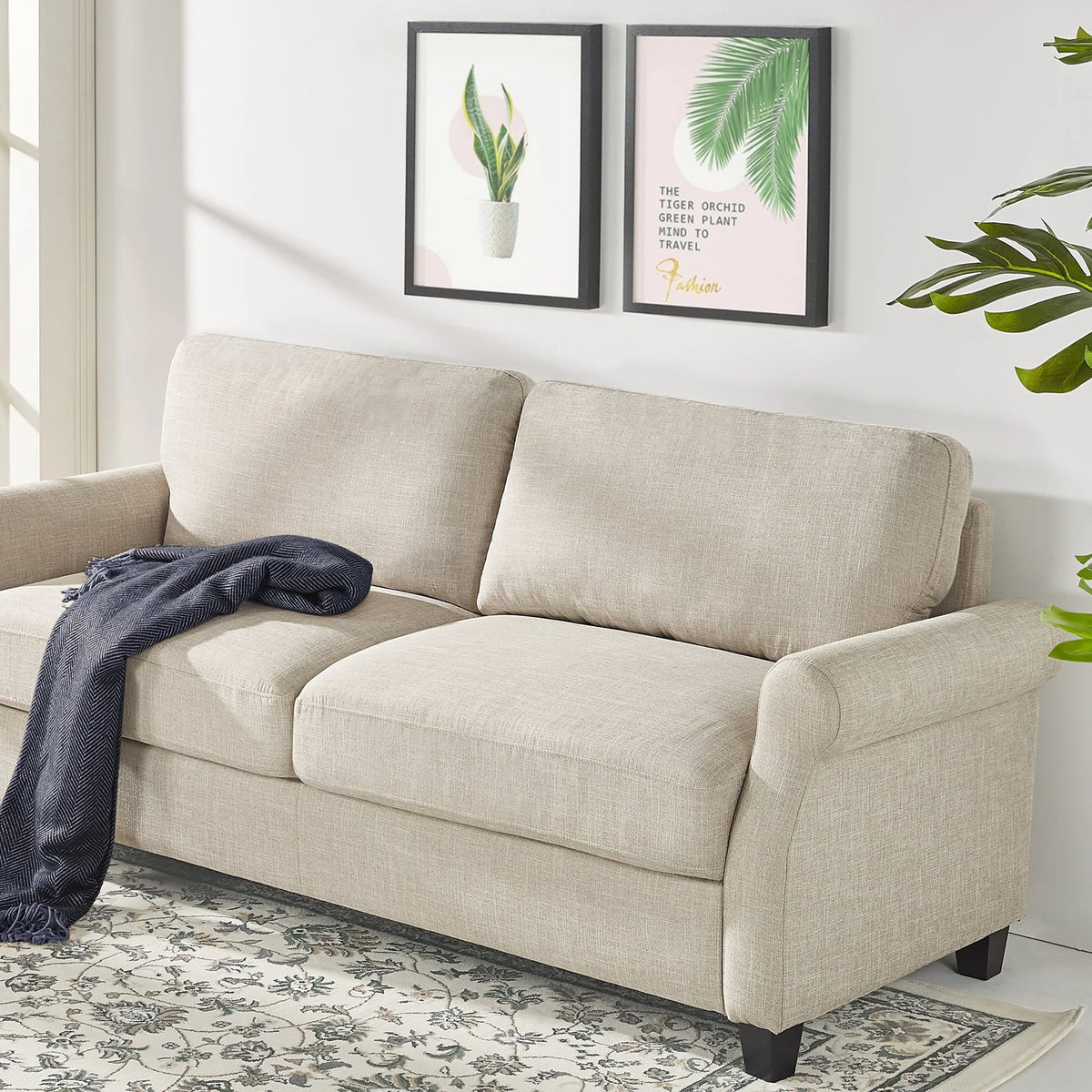 Zinus Josh 2-Seater Loveseat, Beige