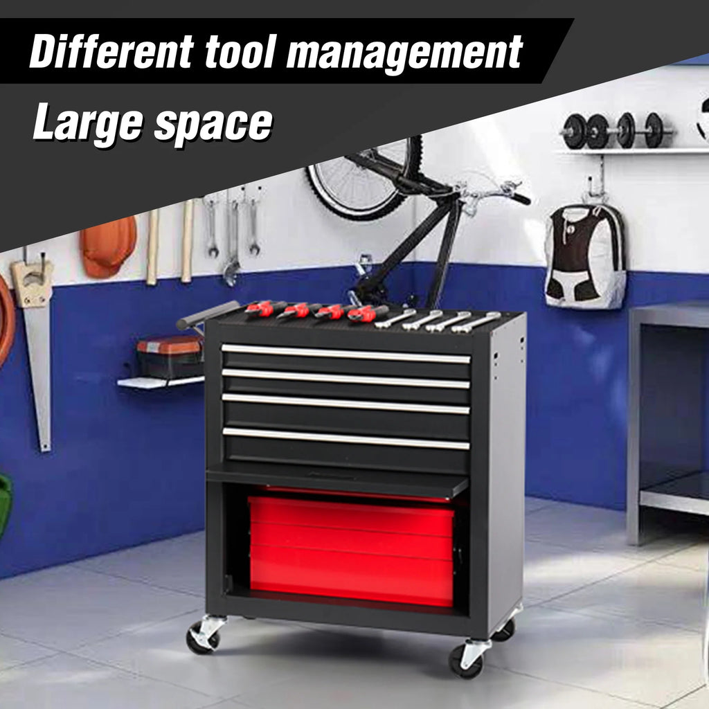 Seizeen Rolling Tool Chest on Wheels, Metal Tool Cart Toolbox Storage Cabinet Organizer W/ 7 Drawers, Red