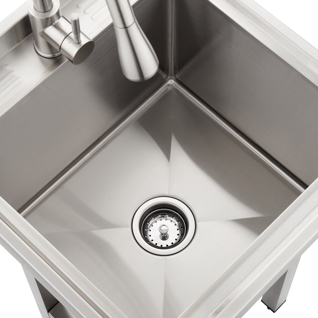 TRINITY 18” x 16” x 13” Stainless Steel Utility Sink with Pull-out Faucet