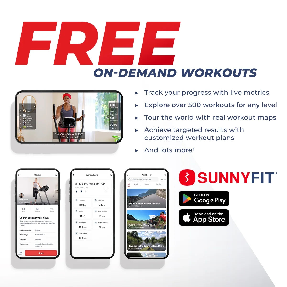 Sunny Health & Fitness Performance Interactive Series Recumbent Elliptical Trainer