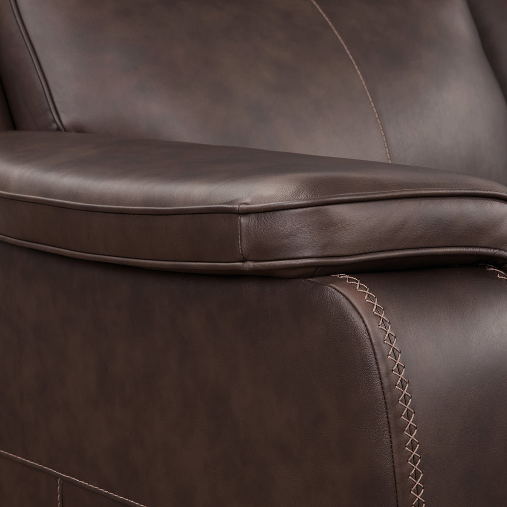 Flexsteel Griffin Italian Leather Power Reclining Sofa with Power Headrests