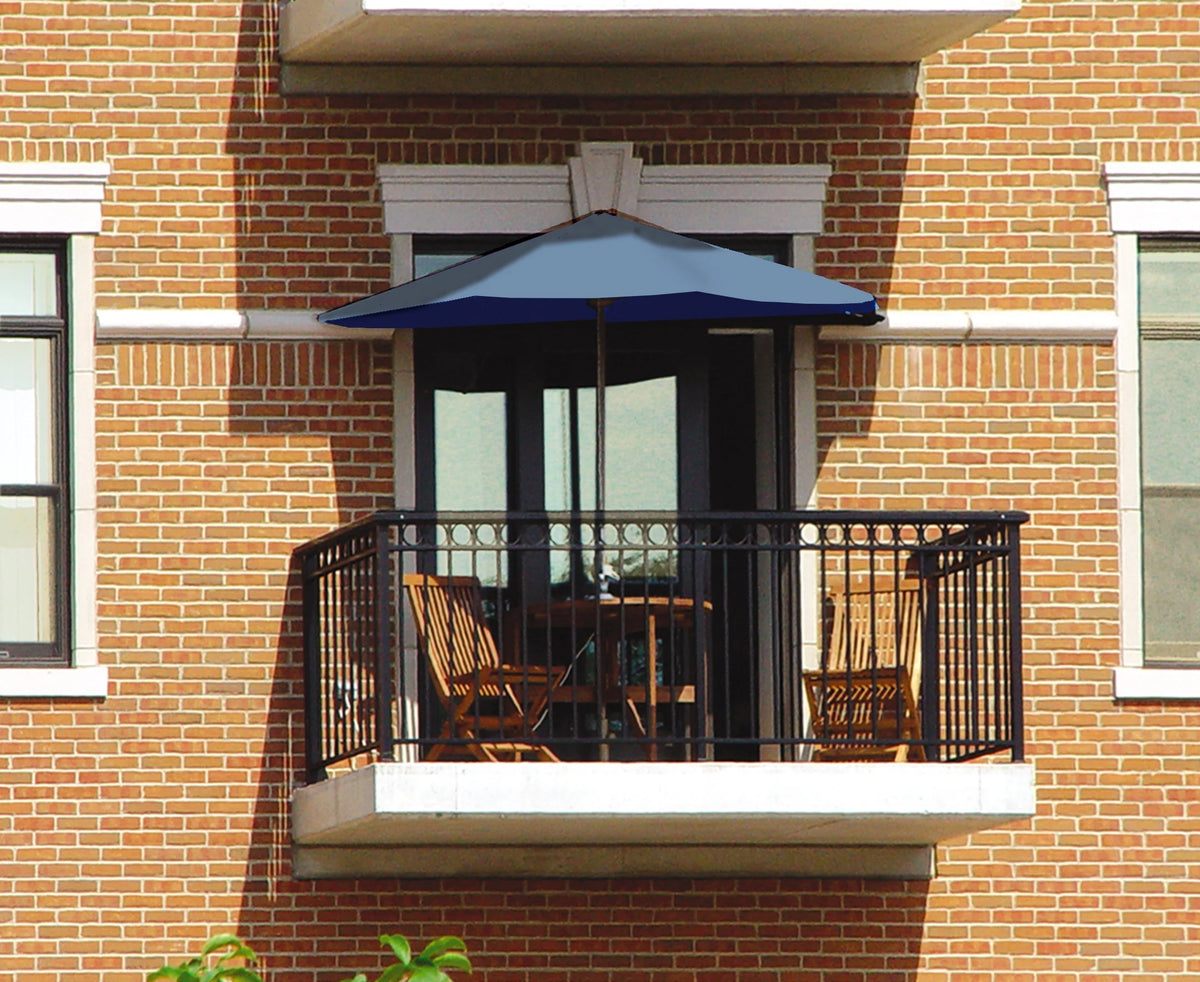 OFF-THE-WALL BRELLA Sunbrella Half Umbrella, 9'-Width, Teak Canopy
