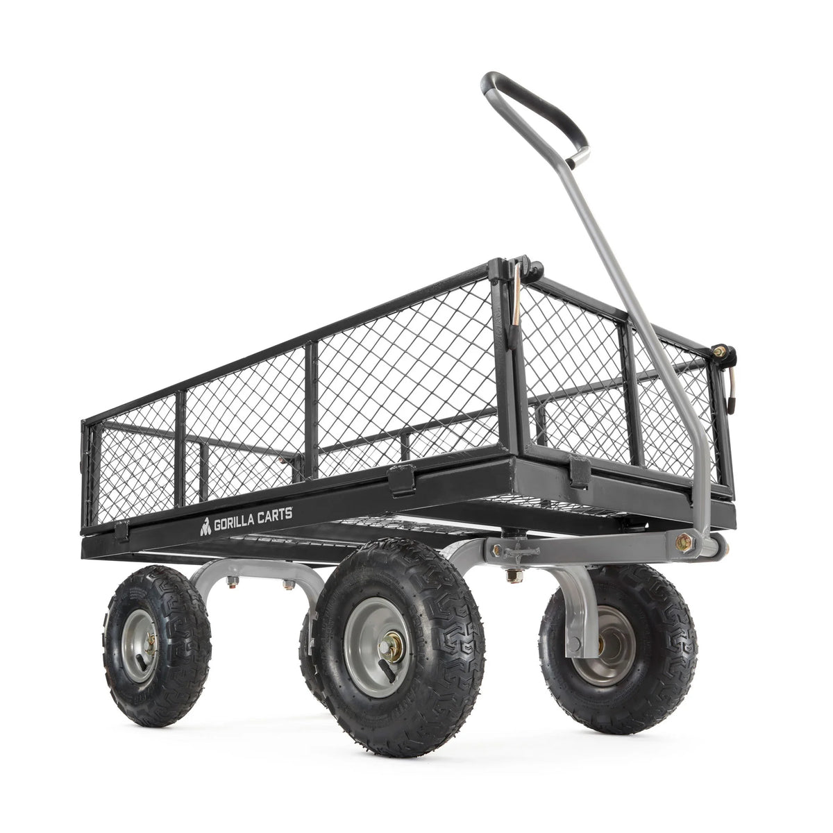 Gorilla Carts Steel Utility Cart with Removable Side Panels, 800 lb Capacity, Black