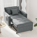YODOLLA 3-in-1 Futon Sofa Bed Chair,Convertible Sofa Sleeper-Dark Gray